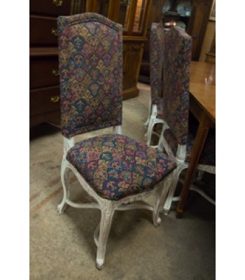 8 Custom Upholstered and Painted Dining Chairs
