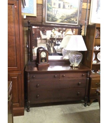 Antique Berkey and Gay Dresser with Mirror