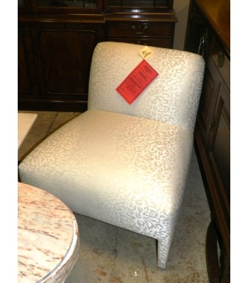 SOLD - Mid Century Modern Leopard Print White Lounge Chair