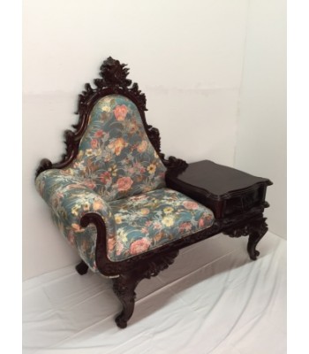 SOLD - Silk victorian telephone chair