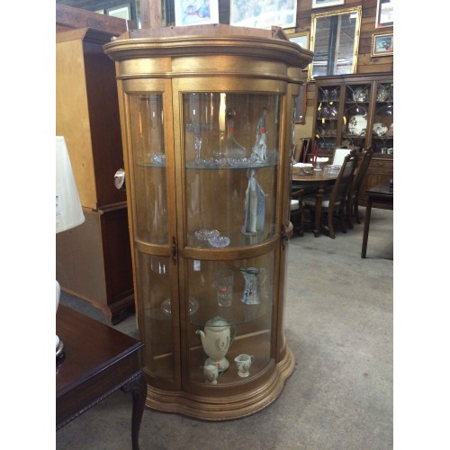 Curved Glass Curio Cabinet