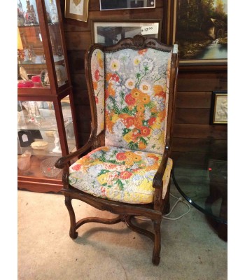 SOLD - Custom Reupholstered Wingback Armchair